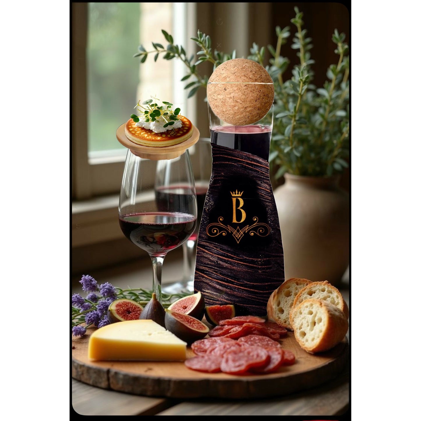 Wine decanter carafe glasses serving top personalized customized monogram