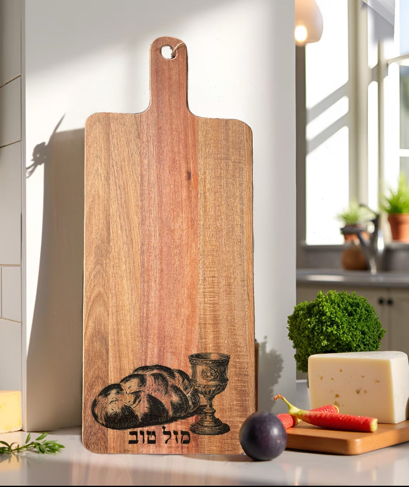 Personalized Challah Cutting Board – Jewish Kitchen Gift