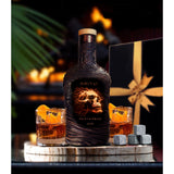 Drinking man decanter whiskey glasses gift for him custom birthday gift husband Customized image photo Skulls skull 