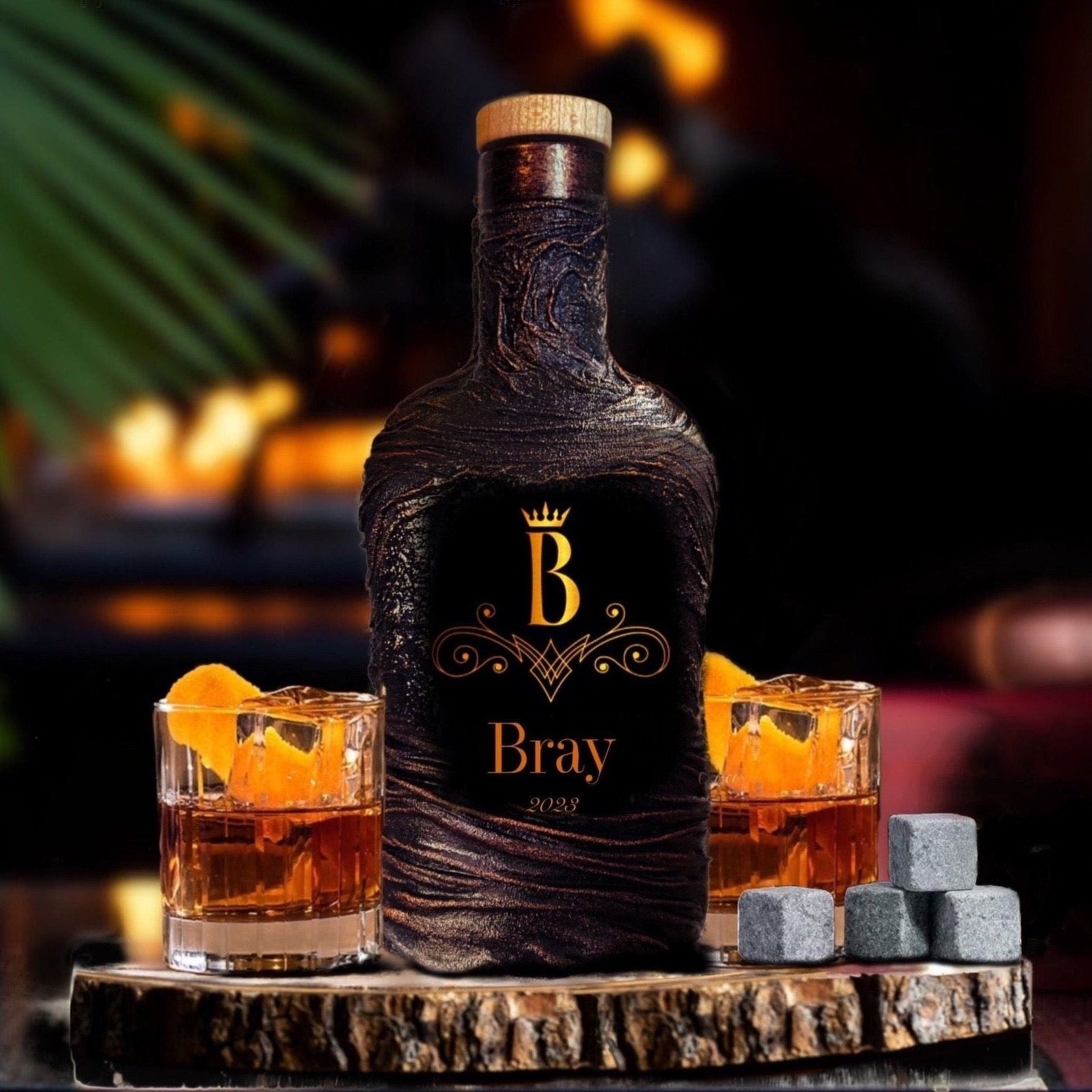 Customized decanter set personalized glasses liquor gift man gift bar ideas