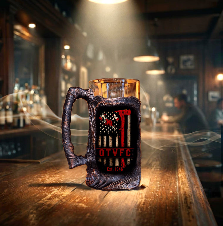 Beer mug unique lava Design fireman axe personalized gift for firefighters 