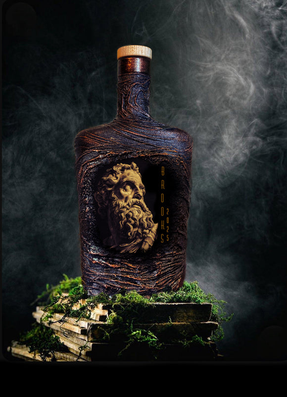 Whiskey decanter lava design personalized Roman Greece god’s image 