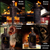 Unique lava design whiskey personalized decanter set glasses man liquor gift barware 