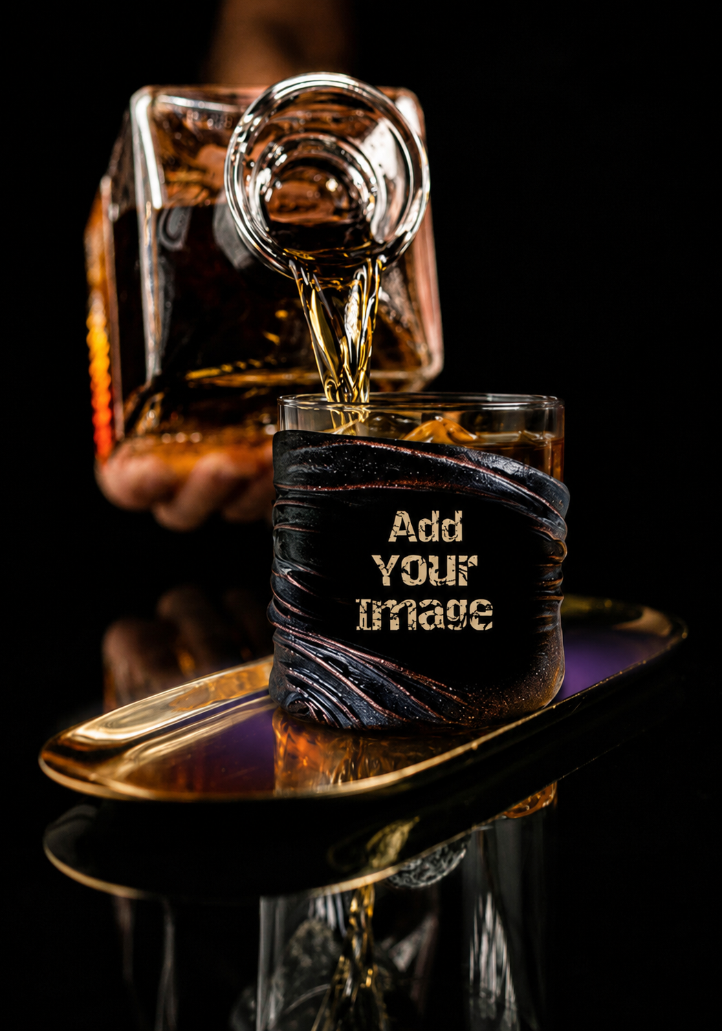 Whiskey Decanter Set with Deer Image Gift for Hunters