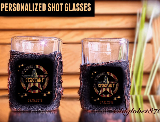 Military Personalized Shot Glasses.