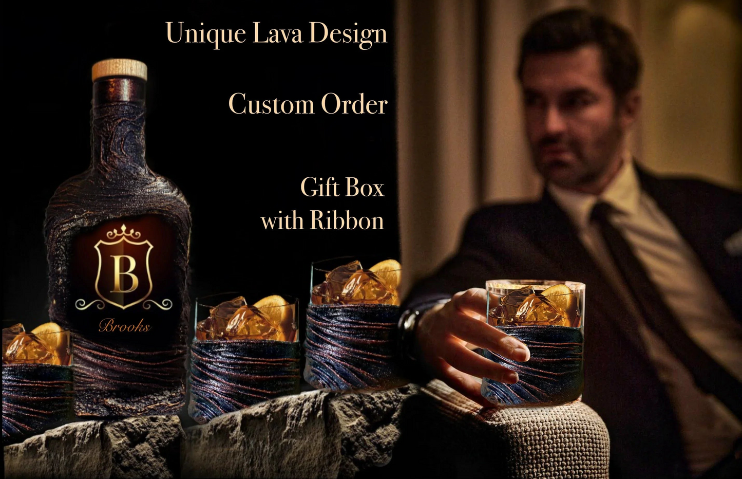 American Eagle Bourbon Decanter Set