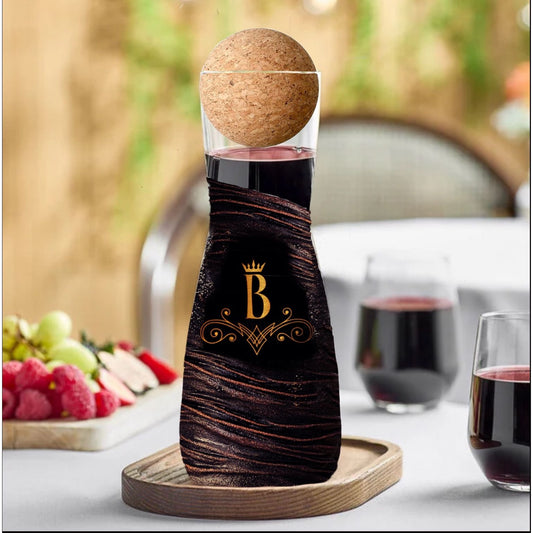 ￼Wine decanter personalized custom image monogram monogrammed cork topper 