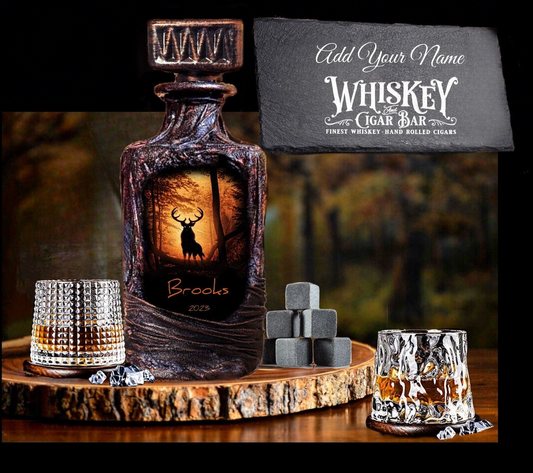 Hunting / Deer Whiskey Decanter Set