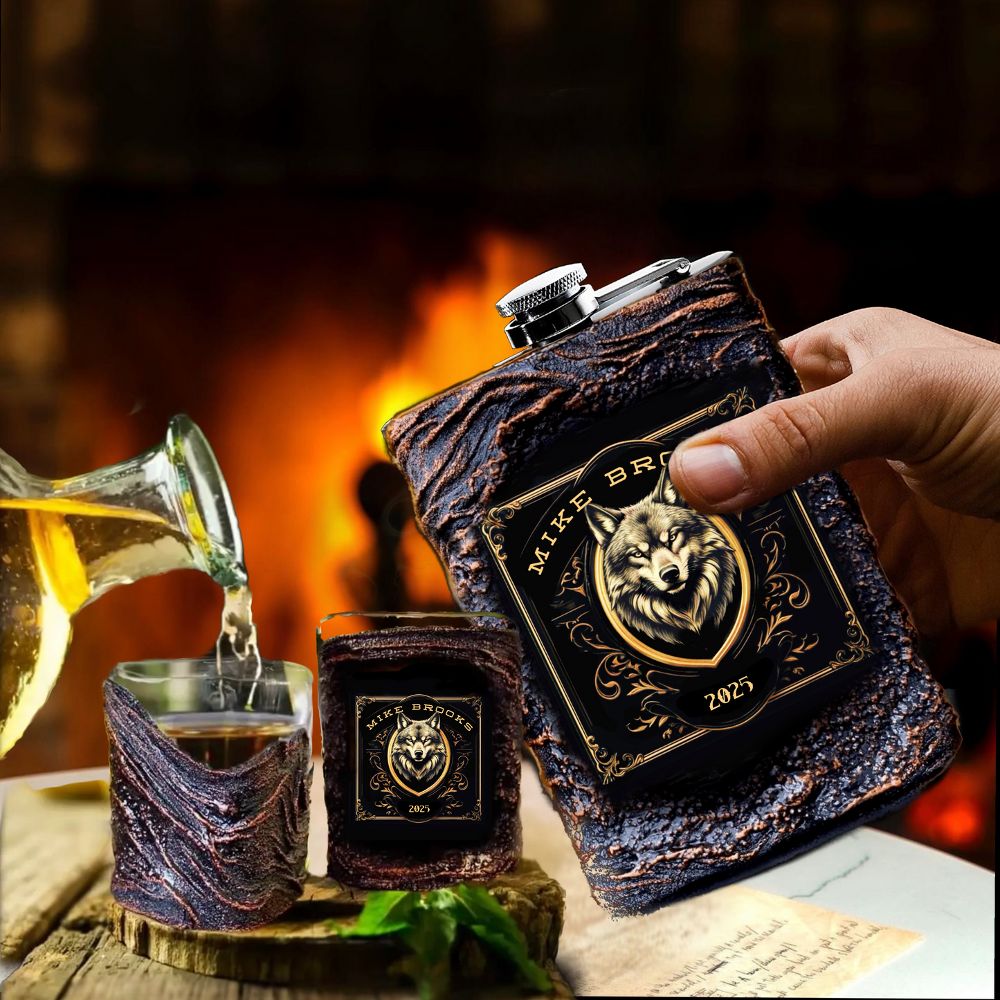 Hunting Whiskey Flask Set