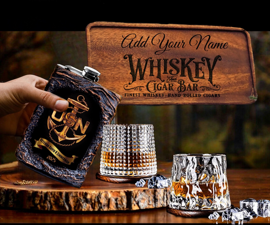 Whiskey flask set unique glasses us marinas gift ideas 