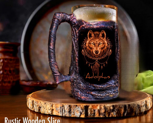 Personalized Hunting / Wolf Beer Mug⭐️(34 reviews)