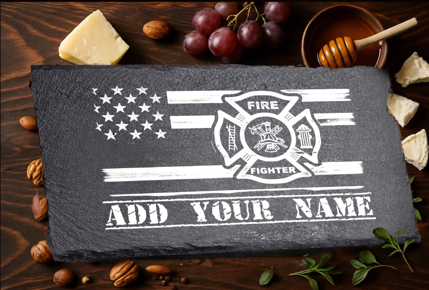 Police Officers Slate Serving Tray