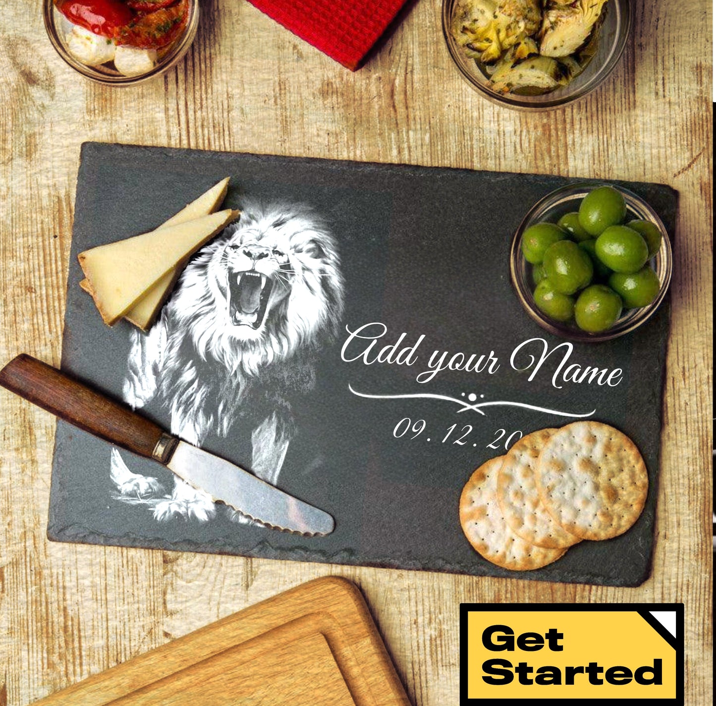 Lion Safari Slate Serving Tray