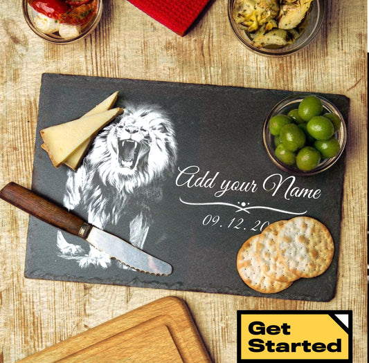Lion Safari Slate Serving Tray