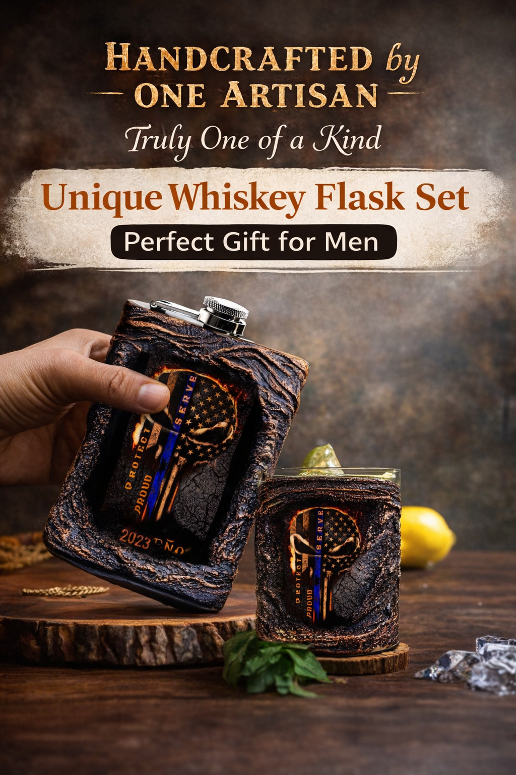 Lion Whiskey Decanter Gift Set