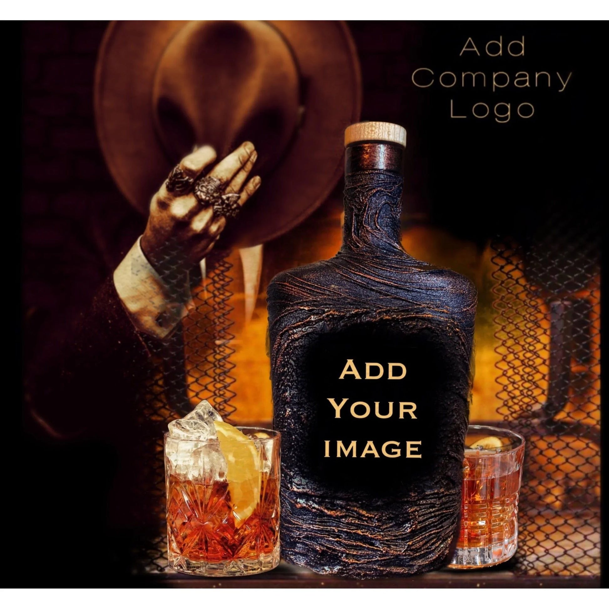 Decanter whiskey scotch bourbon glasses bar gift set custom man head  Customized 