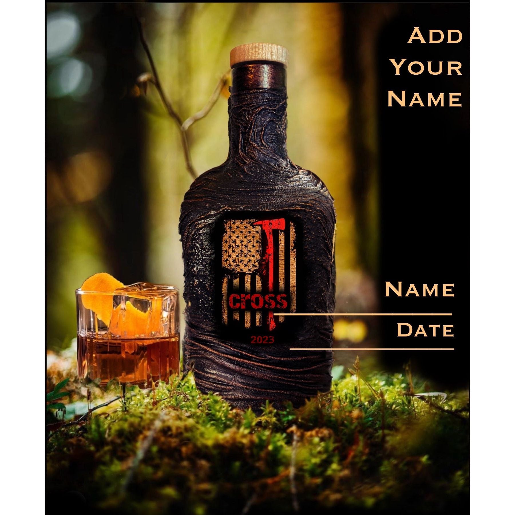 Fireman firefighter decanter custom personalized set bar gift for men glasses Whiskey 