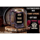 Beer mug personalized custom photo image unique lava design funny apron