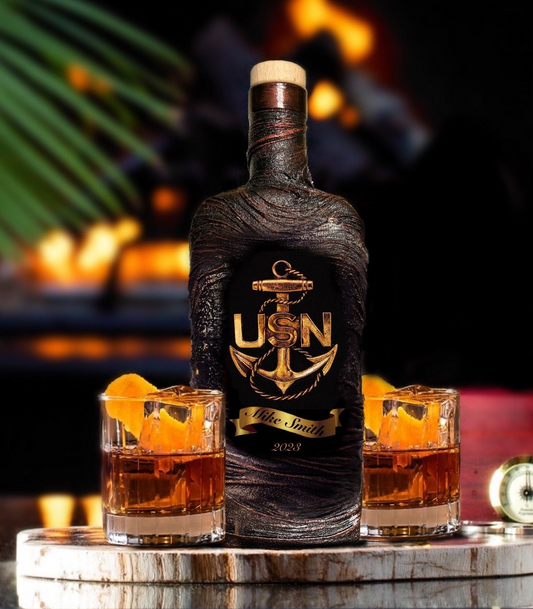 US Navy Anchor Customized Whiskey Decanter Set