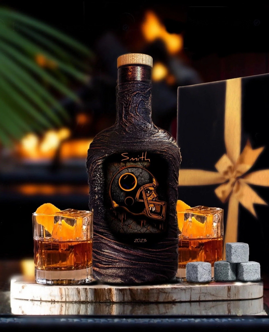 Personalized handcrafted lava whiskey decanter with scotch glasses and  premium home bar decor gift for him sport baseball husband home bar barware anniversary birthday 