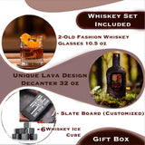 Fireman firefighter decanter custom personalized set bar gift for men glasses Whiskey 