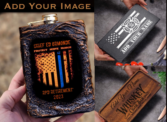 Police Officer Personalized Whiskey Flask Set