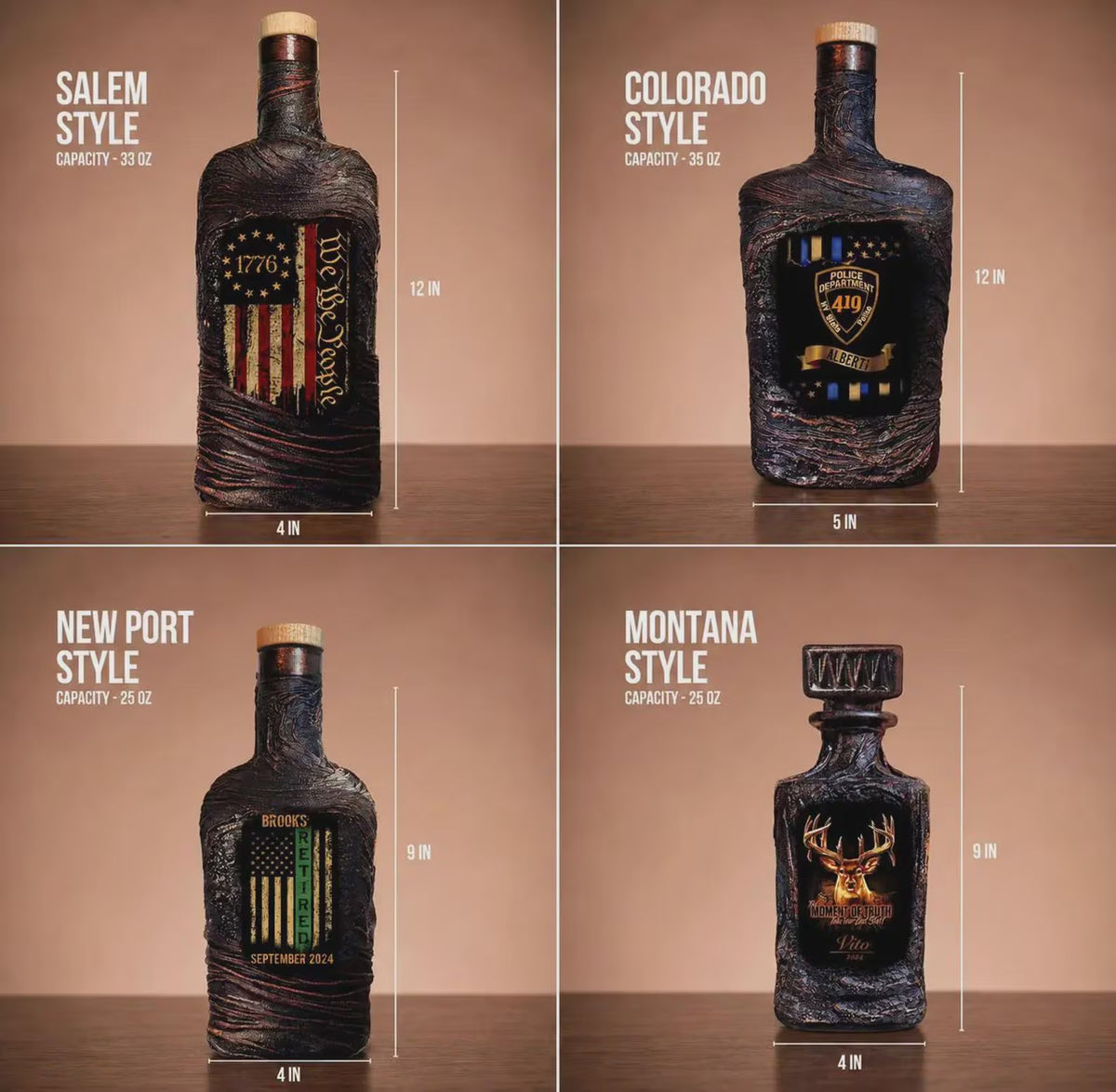 Personalized Dragon Whiskey Decanter Set | Custom Home Bar Gift for Him