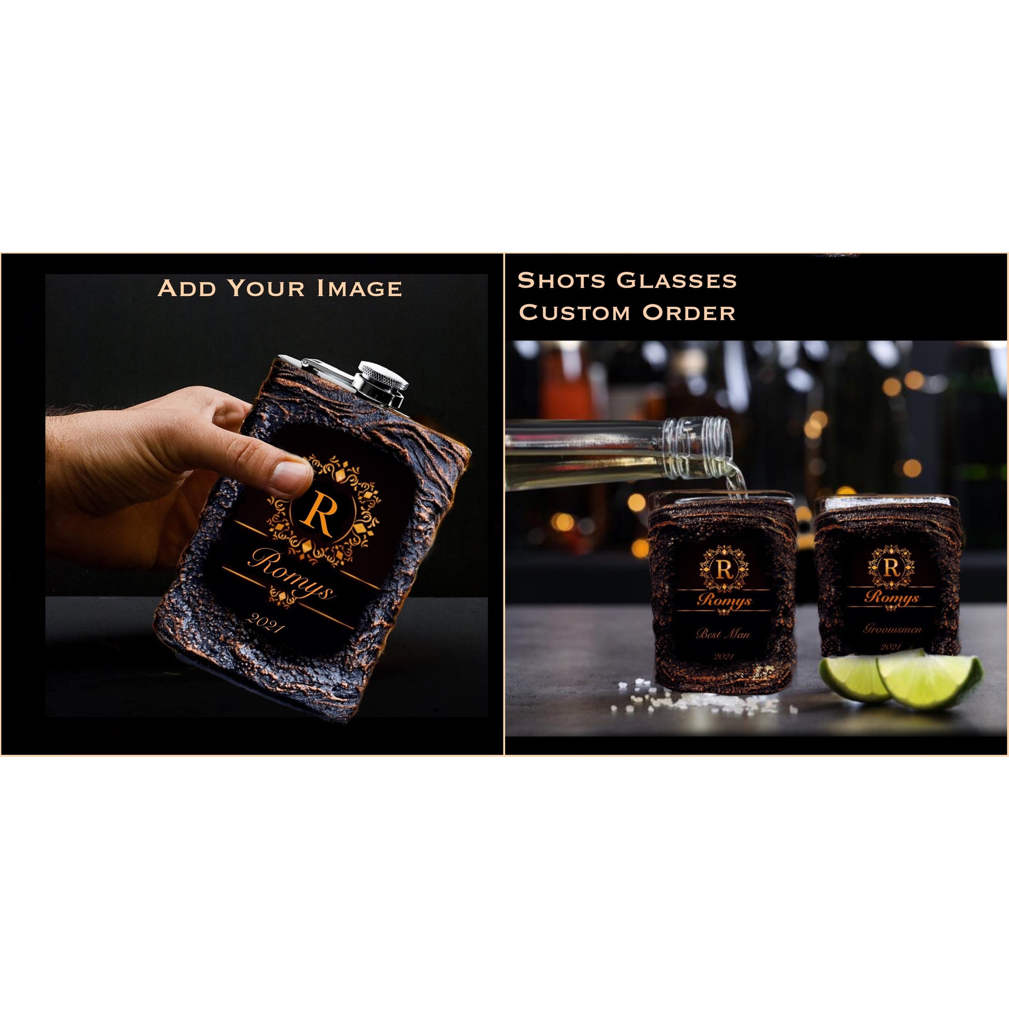 Hunting Whiskey Flask Set