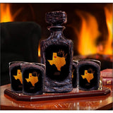 Texas State Map Wedding Decanter Set-RoyalWhiskeyGift