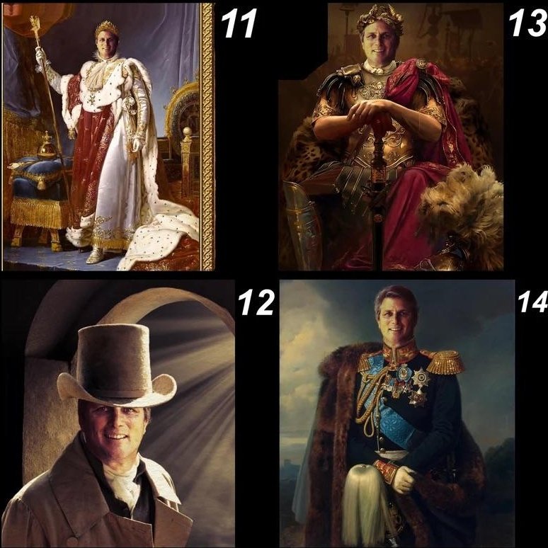 Historical Portrait Whiskey Flask Set with Gift Box